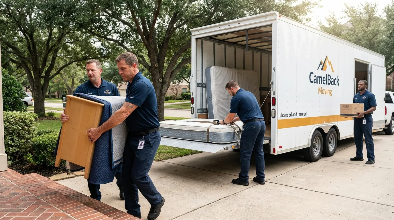 Crew loading residential truck for cross-state move from Mosheim, TN